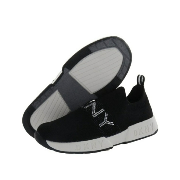 DKNY Little Girls Maddie Diamond Sneakers In Black ,Size 12 little girlW… - Picture 2 of 11